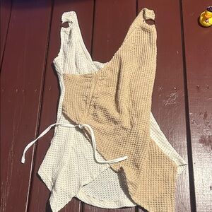 SHEIN Cream and Tan Knit Camisole